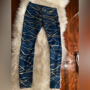 Nike blue metallic gold leggings